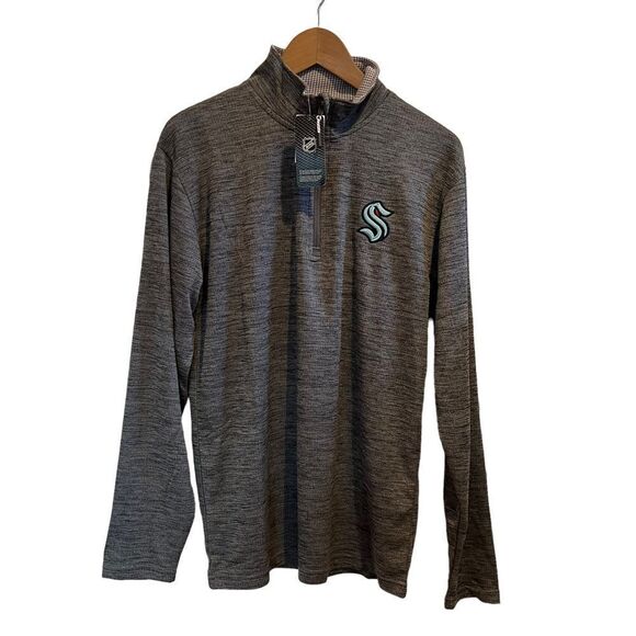 NWT NHL Seattle Kraken 1/4 Zip Gray Pullover size S - Picture 1 of 8